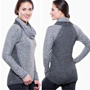 Kuhl Nova Pullover Sweater Size Medium Gray Cowl Neck Pullover